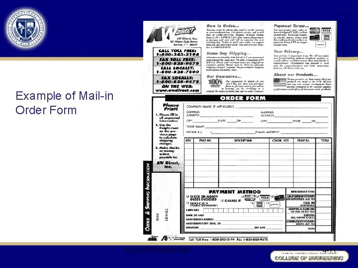 Example of Mail-in Order Form © 2008 Prentice Hall 4 -11 