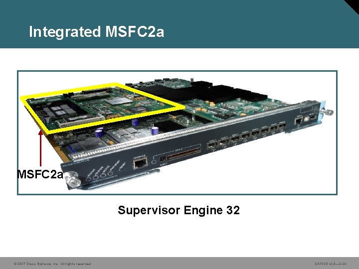 Integrated MSFC 2 a Supervisor Engine 32 © 2007 Cisco Systems, Inc. All rights