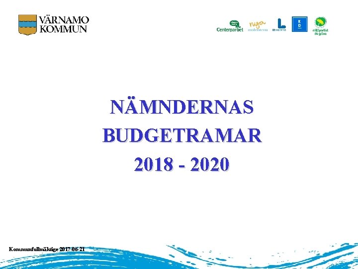 NÄMNDERNAS BUDGETRAMAR 2018 - 2020 Kommunfullmäktige 2017 -06 -21 