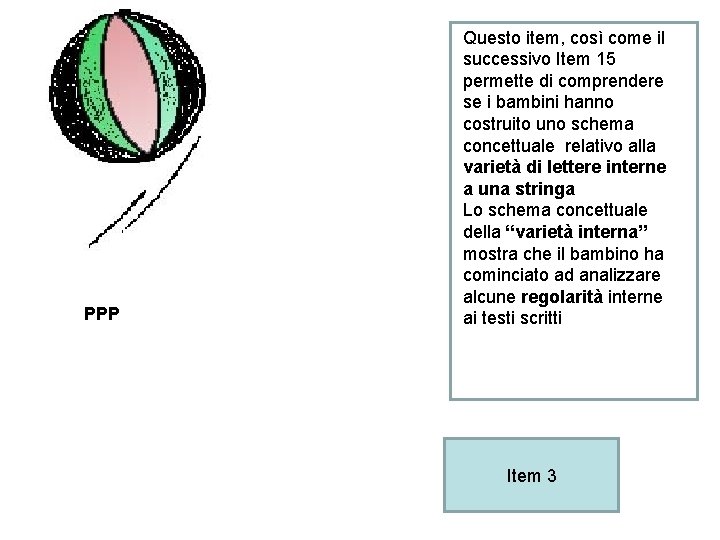 PPP Questo item, così come il successivo Item 15 permette di comprendere se i