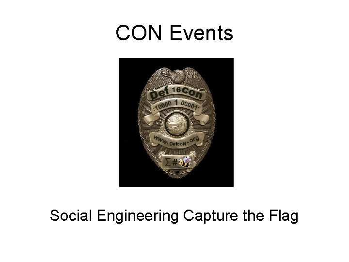 CON Events Social Engineering Capture the Flag 