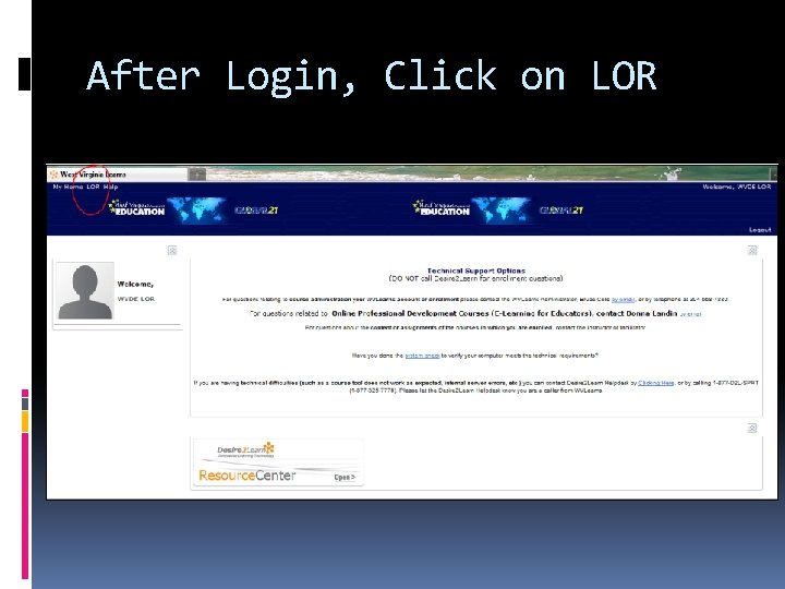 After Login, Click on LOR 