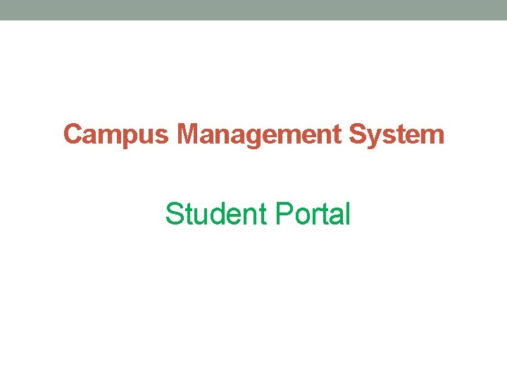 Campus Management System Student Portal 