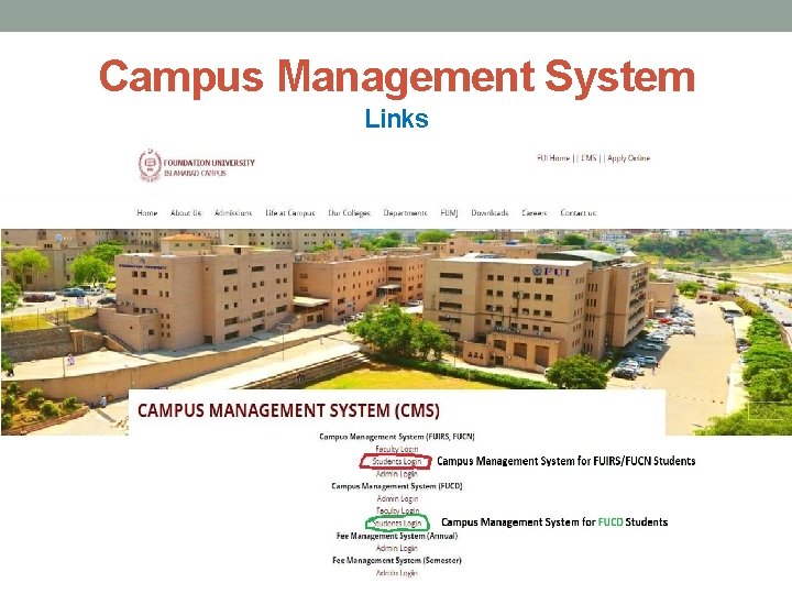 Campus Management System Links 