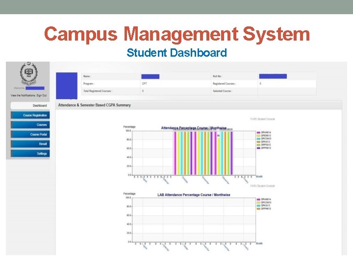 Campus Management System Student Dashboard 