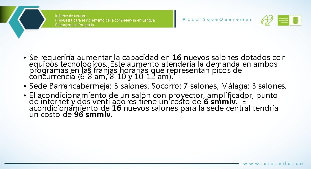 Informe de avance: Propuesta para el incremento de la competencia en Lengua Extranjera en