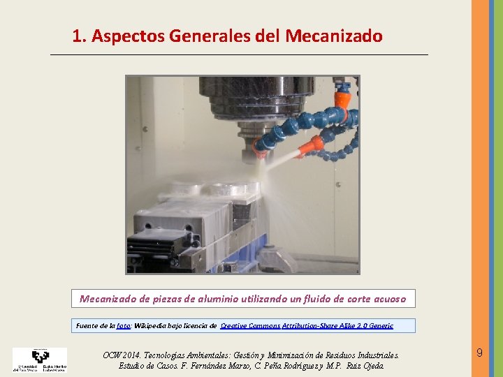 1. Aspectos Generales del Mecanizado de piezas de aluminio utilizando un fluido de corte 1. Aspectos Generales del Mecanizado de piezas de aluminio utilizando un fluido de corte