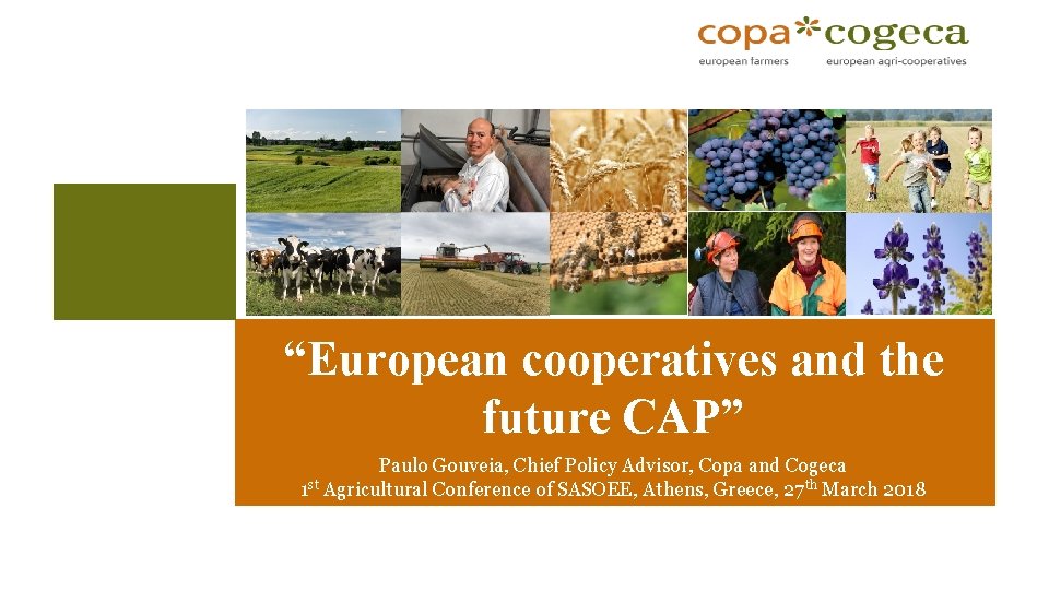 “European cooperatives and the future CAP” Paulo Gouveia, Chief Policy Advisor, Copa and Cogeca