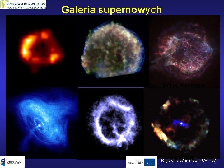 Galeria supernowych SN 1987 Krab SN 1572 SN w Kasjopei SN 386 WF PW