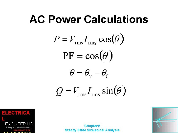 AC Power Calculations ELECTRICA L ENGINEERING Principles and Applications SECOND EDITION Chapter 5 Steady-State