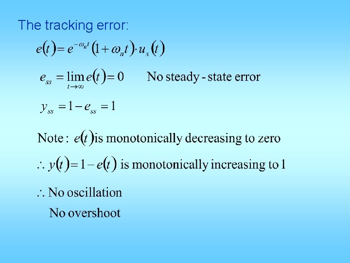 The tracking error: 