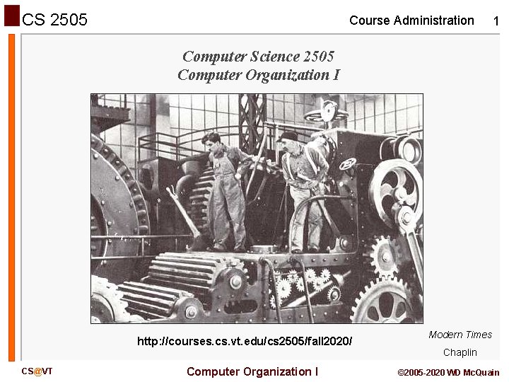 CS 2505 Course Administration 1 Computer Science 2505 Computer Organization I http: //courses. cs.
