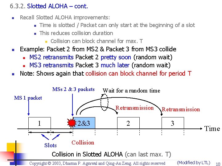 6. 3. 2. Slotted ALOHA – cont. n n n Recall Slotted ALOHA improvements: