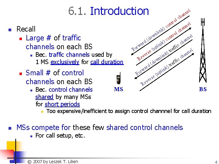 6. 1. Introduction n Recall n Large # of traffic channels on each BS