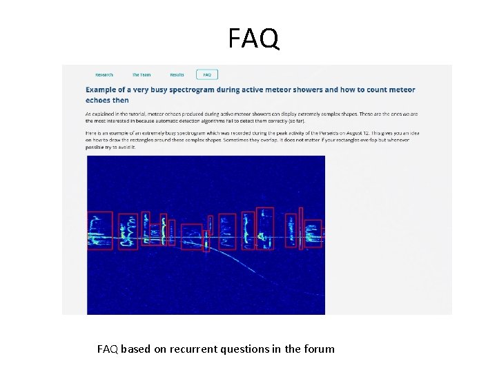 FAQ based on recurrent questions in the forum 