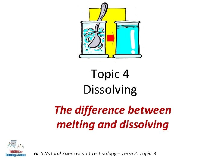 Topic 4 Dissolving The difference between melting and dissolving Gr 6 Natural Sciences and