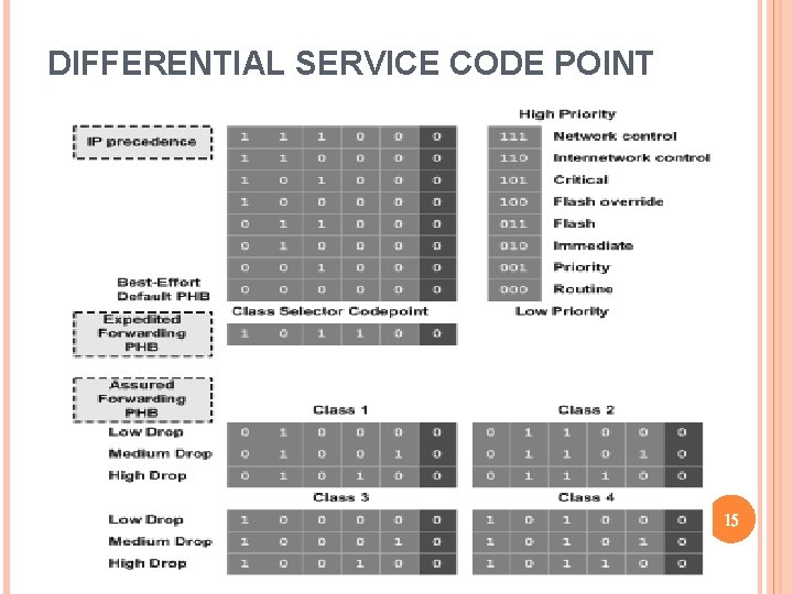 DIFFERENTIAL SERVICE CODE POINT 15 