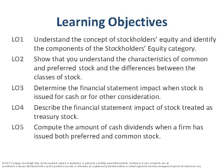 Learning Objectives LO 1 LO 2 LO 3 LO 4 LO 5 Understand the