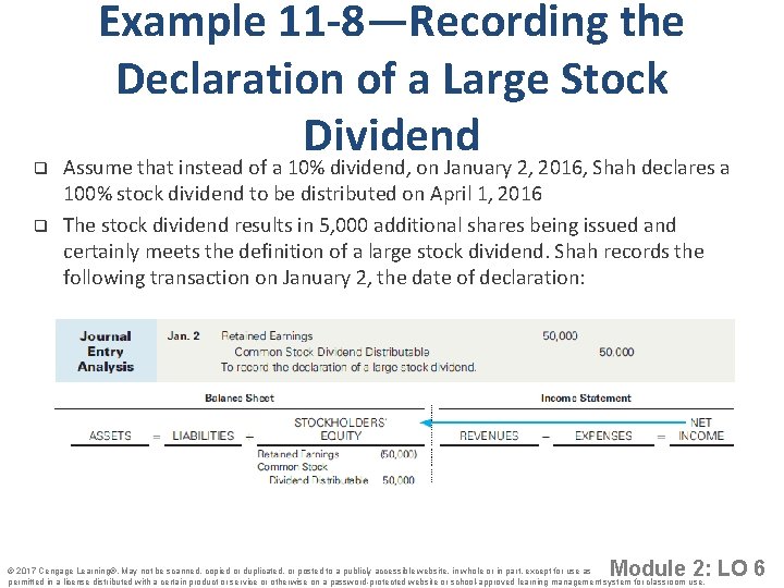 q q Example 11 -8—Recording the Declaration of a Large Stock Dividend Assume that