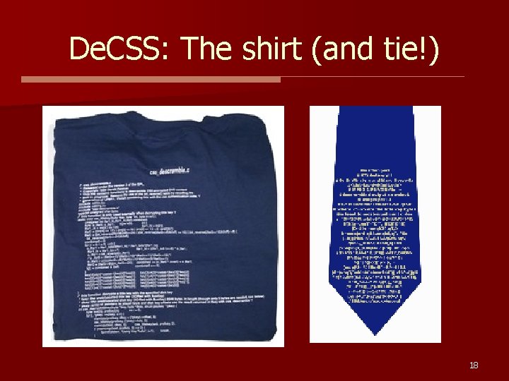 De. CSS: The shirt (and tie!) 18 