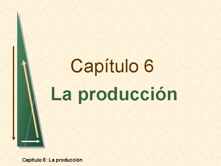 Capítulo 6 La producción Capítulo 6: La producción 