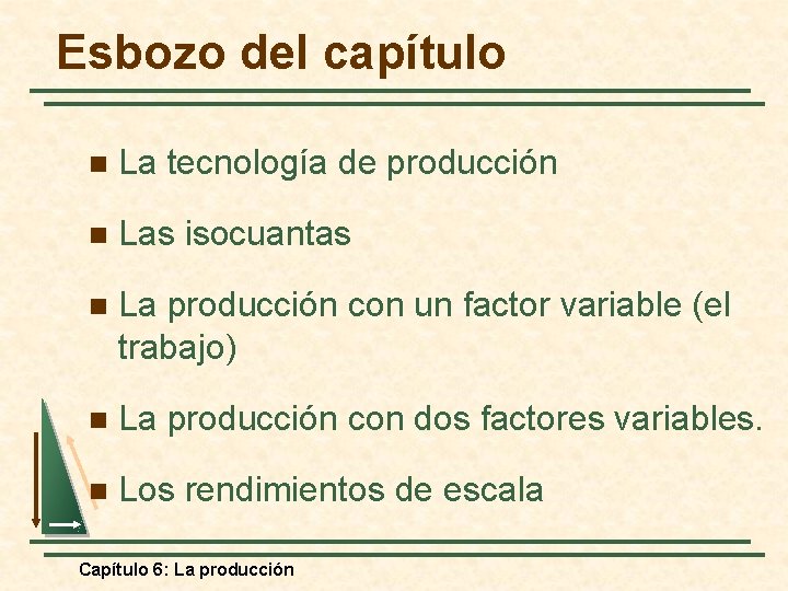 Esbozo del capítulo n La tecnología de producción n Las isocuantas n La producción