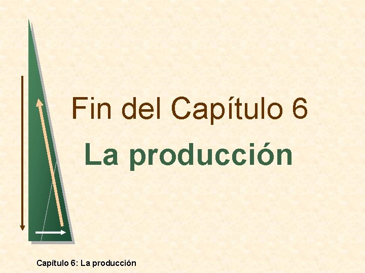 Fin del Capítulo 6 La producción Capítulo 6: La producción 