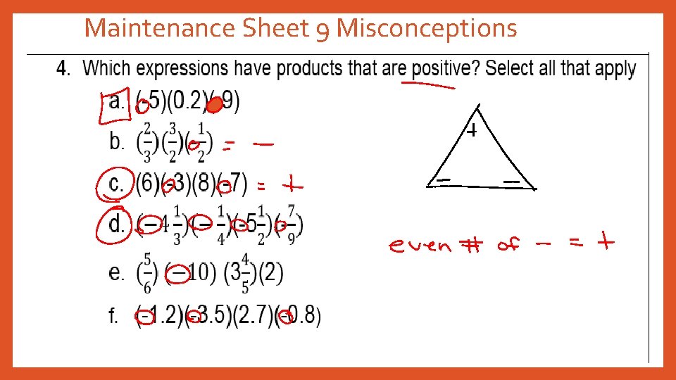 Maintenance Sheet 9 Misconceptions 