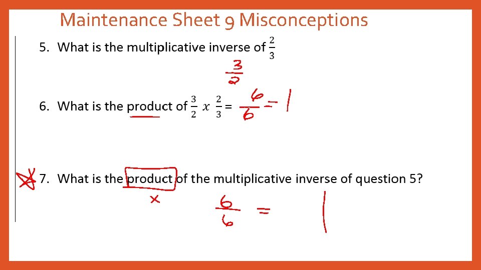 Maintenance Sheet 9 Misconceptions 