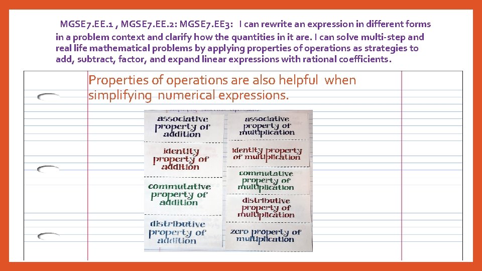 MGSE 7. EE. 1 , MGSE 7. EE. 2: MGSE 7. EE 3: I