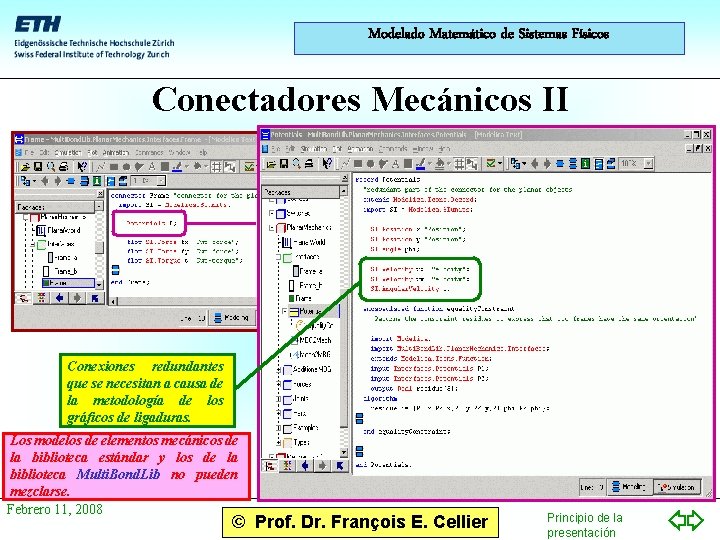 Modelado Matemático de Sistemas Físicos Conectadores Mecánicos II Conexiones redundantes que se necesitan a