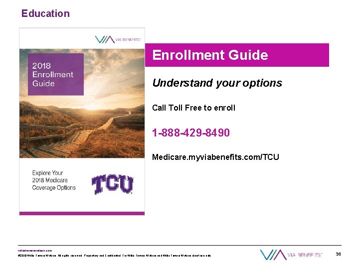 Education Enrollment Guide Understand your options Call Toll Free to enroll 1 -888 -429