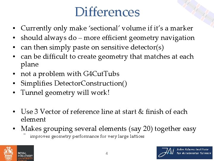Differences Currently only make ‘sectional’ volume if it’s a marker should always do –