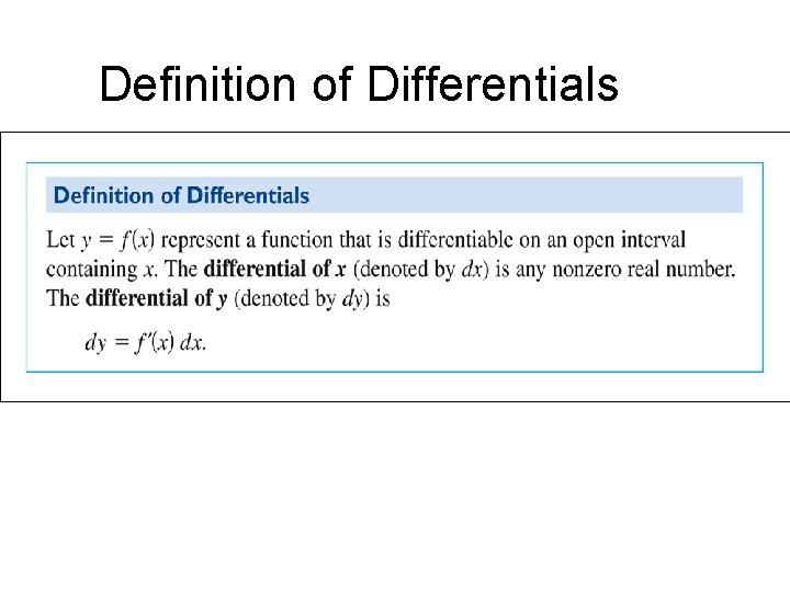 Definition of Differentials 