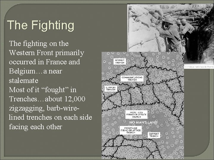 The Fighting The fighting on the Western Front primarily occurred in France and Belgium…a