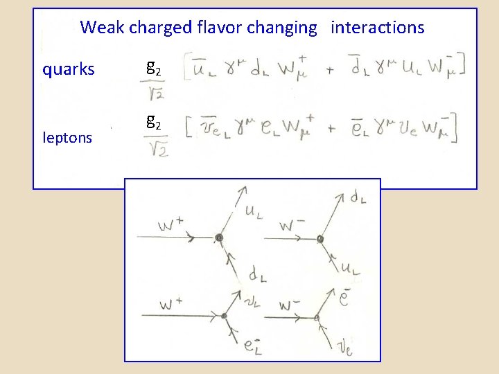 Weak charged flavor changing interactions quarks leptons g 2 