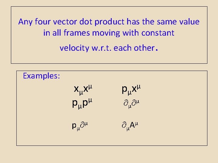 Any four vector dot product has the same value in all frames moving with