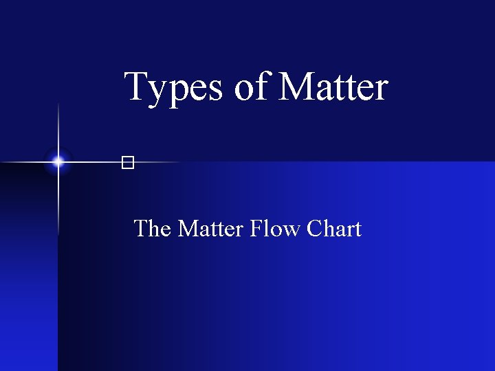 Types of Matter � The Matter Flow Chart 