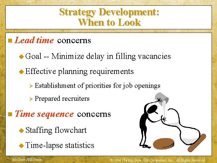 5 -19 Strategy Development: When to Look n Lead time concerns u Goal --