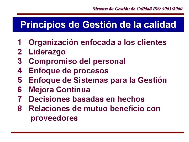 Sistema de Gestin de Calidad ISO 9001 2000
