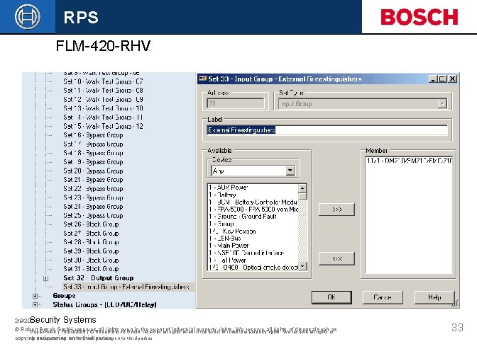 RPS FLM-420 -RHV 2/9/2004 Security Systems © Robert Bosch Gmb. H reserves all rights