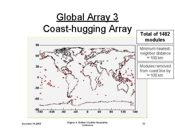 Global Array 3 Coast-hugging Array Total of 1482 modules Minimum nearestneighbor distance ≈ 100