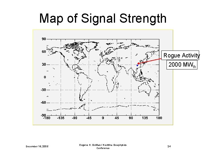 Map of Signal Strength Rogue Activity 2000 MWth December 16, 2005 Eugene H. Guillian