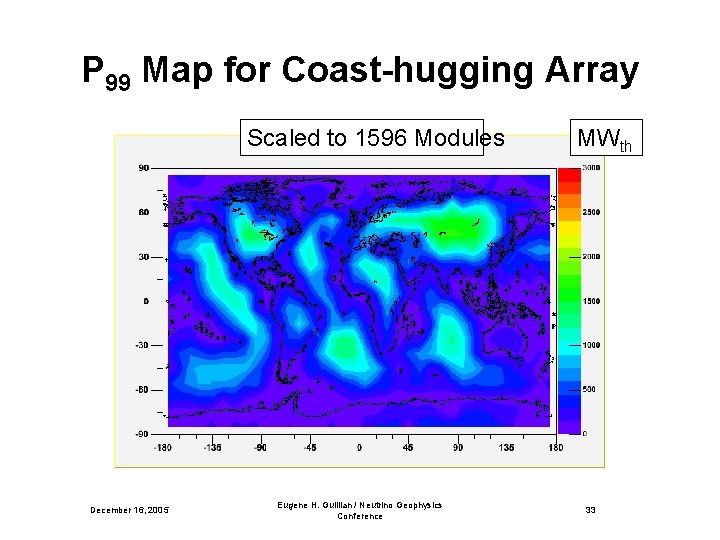 P 99 Map for Coast-hugging Array Scaled to 1596 Modules December 16, 2005 Eugene