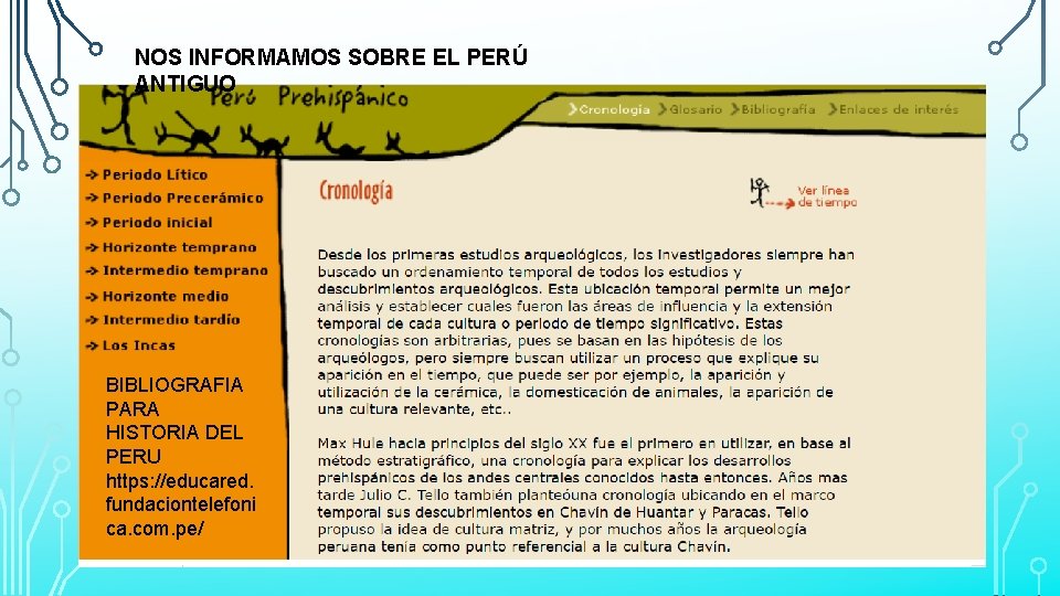 NOS INFORMAMOS SOBRE EL PERÚ ANTIGUO BIBLIOGRAFIA PARA HISTORIA DEL PERU https: //educared. fundaciontelefoni