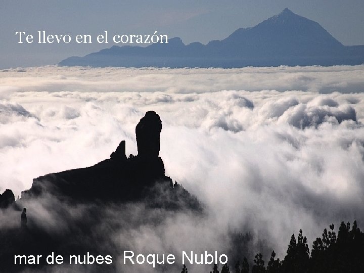 Te llevo en el corazón mar de nubes Roque Nublo 