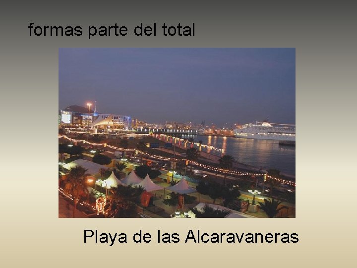 formas parte del total Playa de las Alcaravaneras 