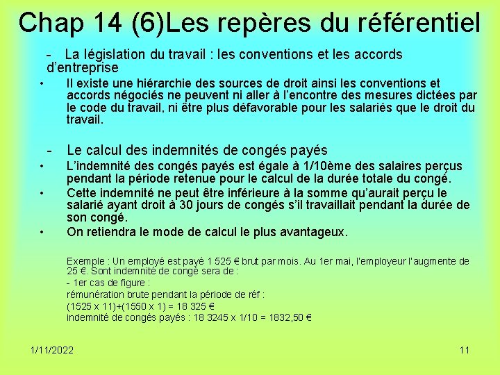 Chap 14 (6)Les repères du référentiel - La législation du travail : les conventions