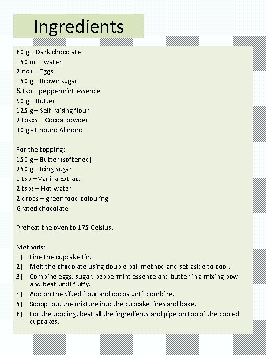 Ingredients 60 g – Dark chocolate 150 ml – water 2 nos – Eggs