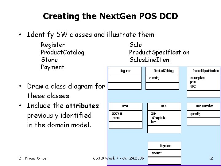 Creating the Next. Gen POS DCD • Identify SW classes and illustrate them. Register